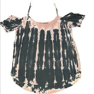 Rock & Republic Bleach Dyed Cold Shoulder Top